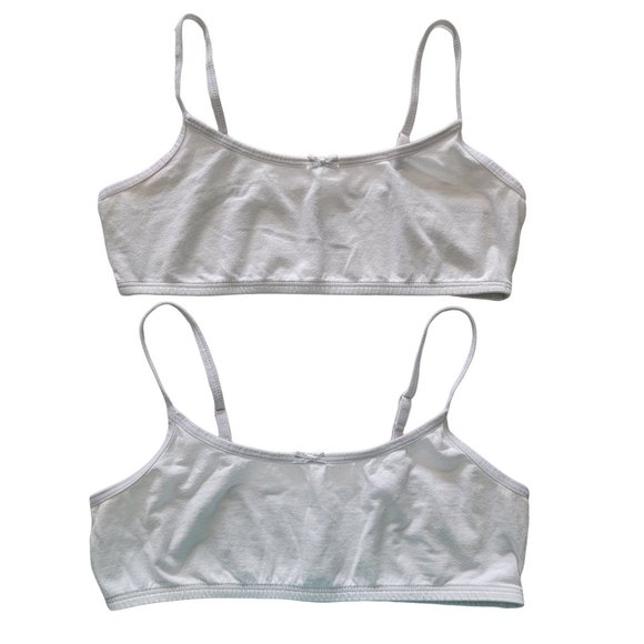 🌻 The Children's Place White Training Bras, Large 10/12 Set of 2 - Picture 1 of 13